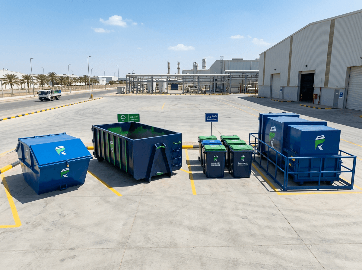 Waste containers serving a managed material recovery operation